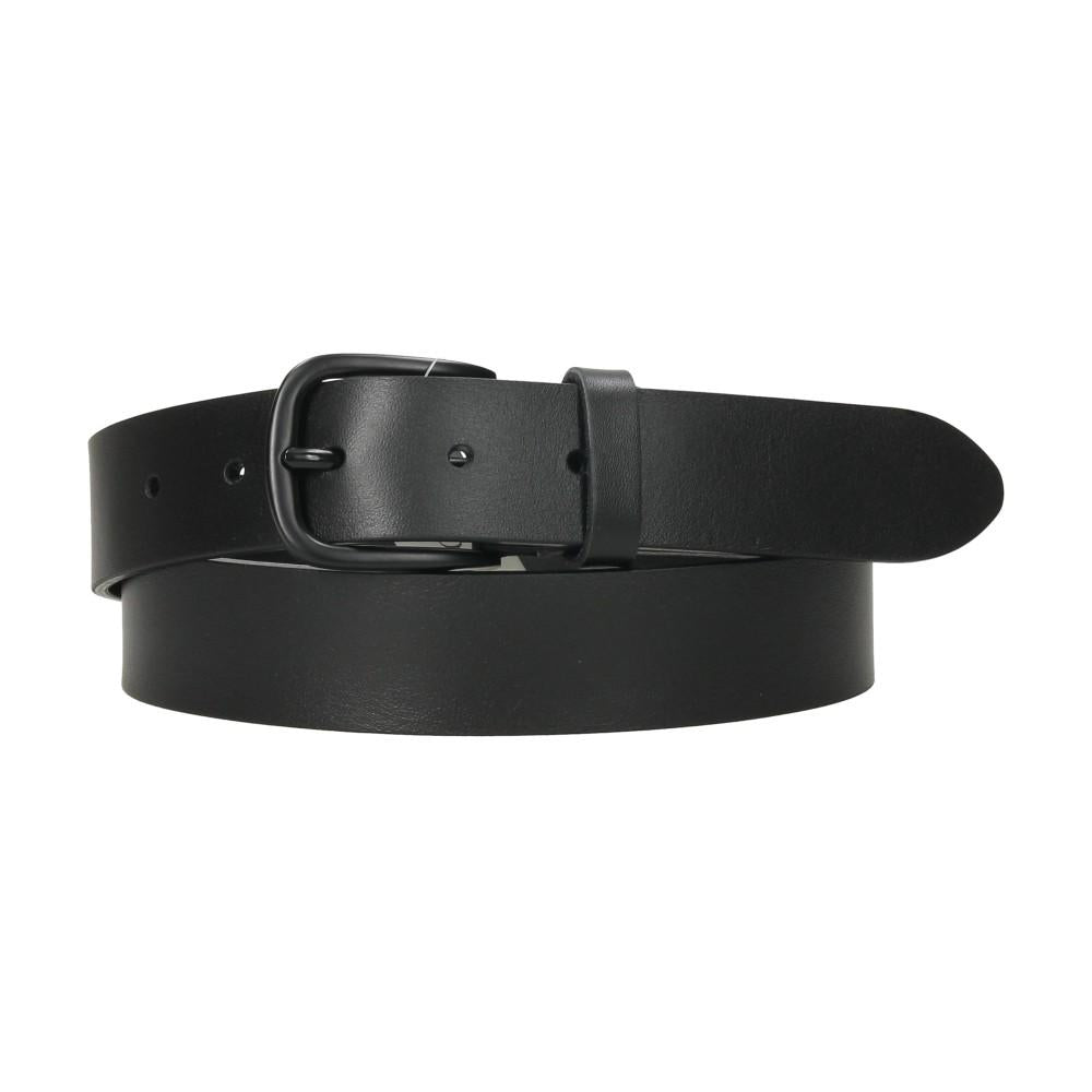 Cinturón De Piel Hebilla Negra Hombre