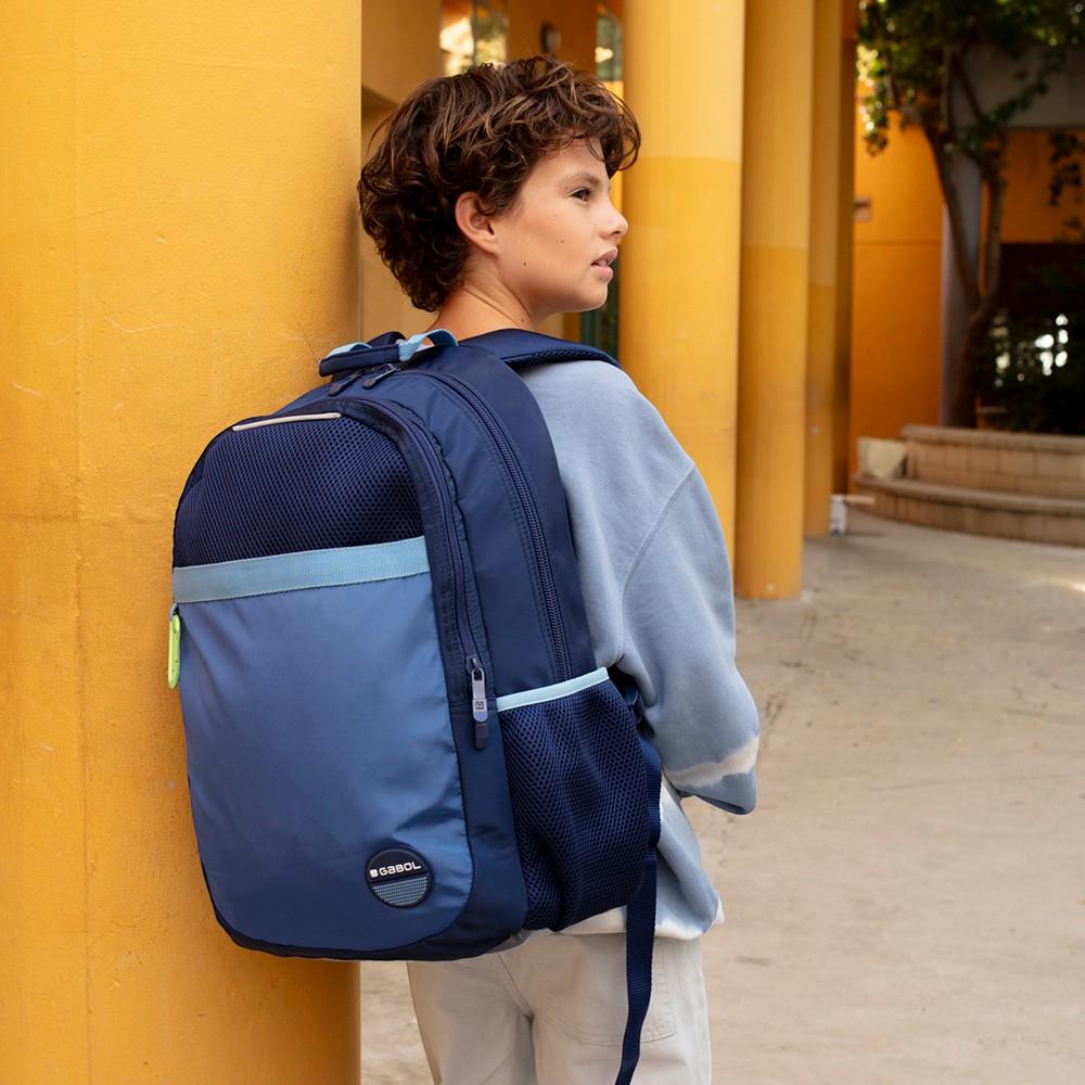 Mochila Escolar Gabol Whisper Azul Marino Adaptable a Carro