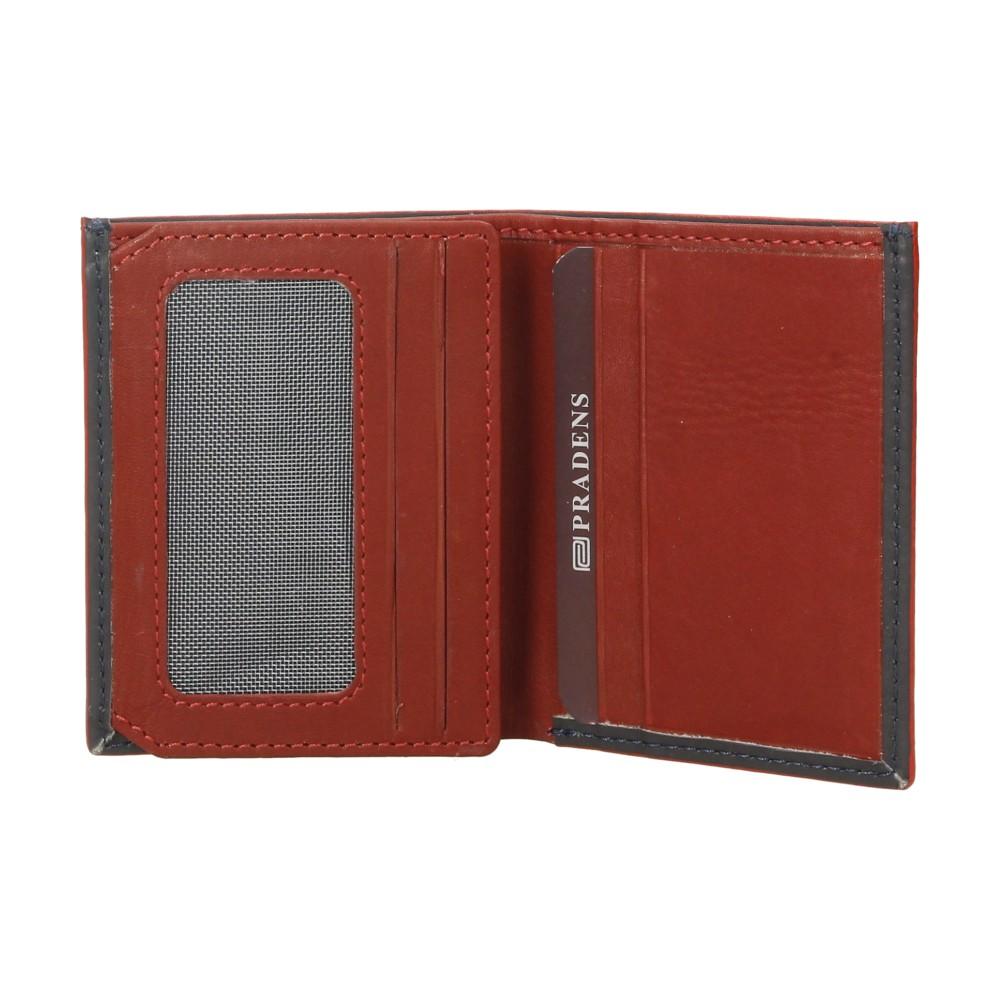 Cartera Mini De Piel Hombre Cantos Rojos