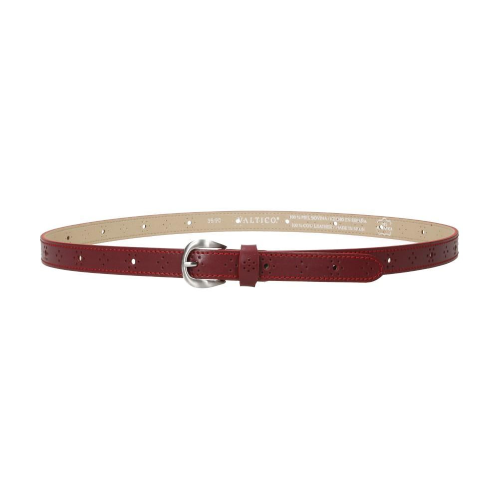 Cinturón De Piel Picado Zenia Mujer