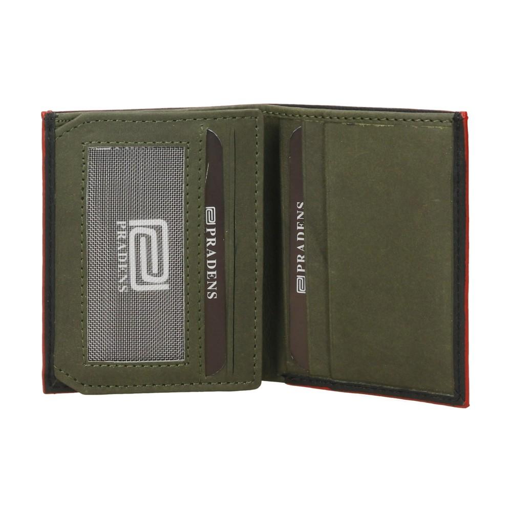 Cartera Mini De Piel Hombre Cantos Rojos
