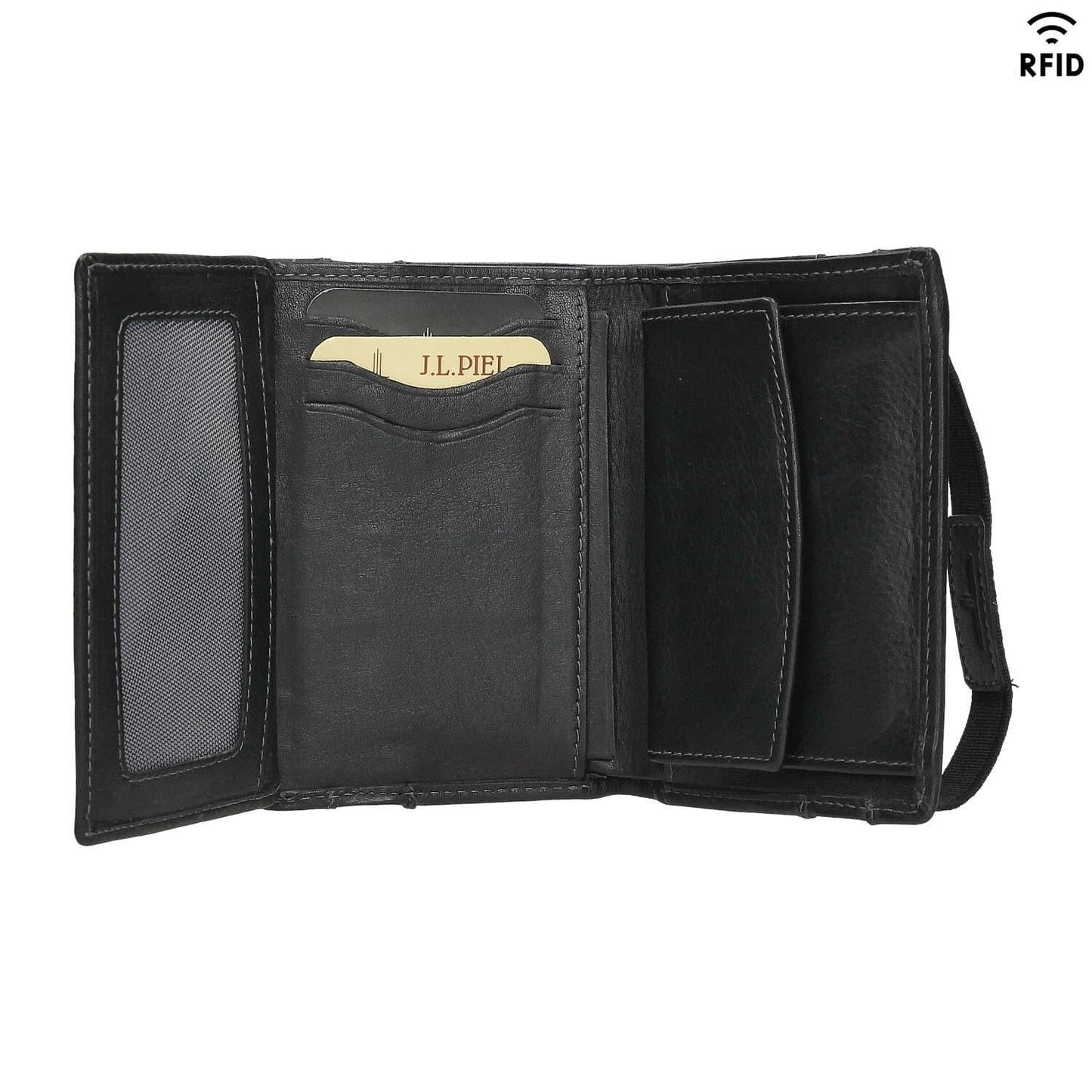 Leather Wallet with Rubber JL