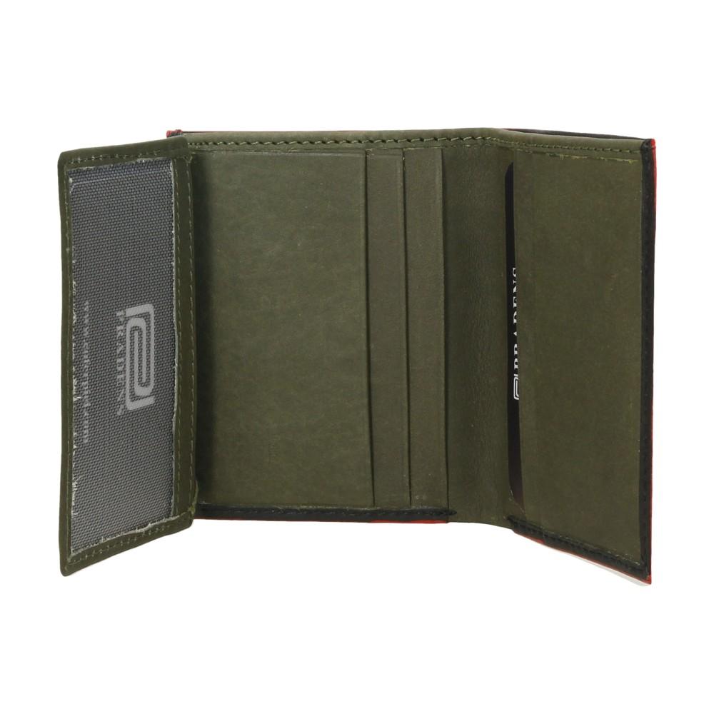 Cartera Mini De Piel Hombre Cantos Rojos
