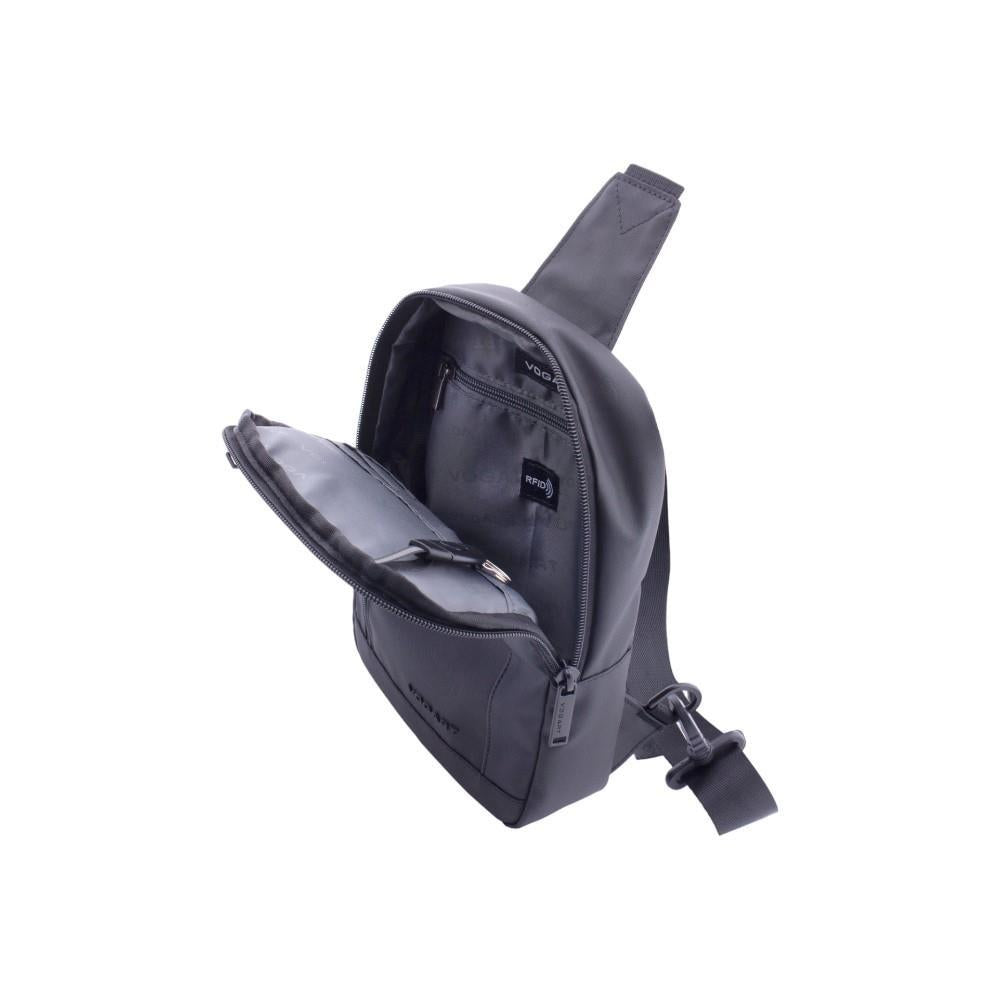 Bolso Cruzado Vogart de Nylon Resinado con RFID - Dark