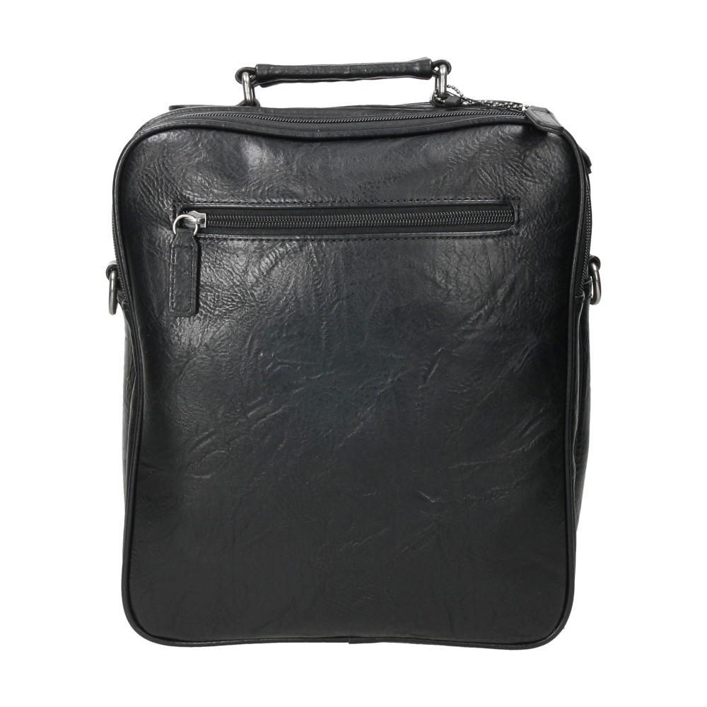 Vista posterior del bolso autobusero Matties Nappa negro con diseño clásico, acabado efecto napa y gran capacidad para el trabajo o los viajes.