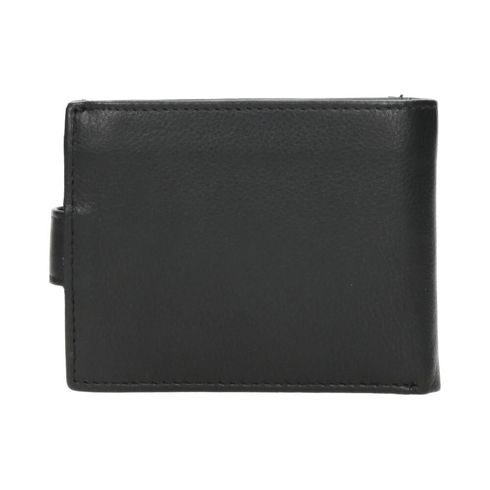Vista posterior de cartera masculina J.L Piel fabricada en piel auténtica de alta calidad y formato horizontal.