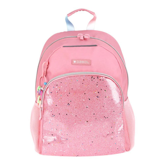 Mochila Escolar Gabol Glam Rosa Palo con Glitter para Niña 1º y 2º Primaria