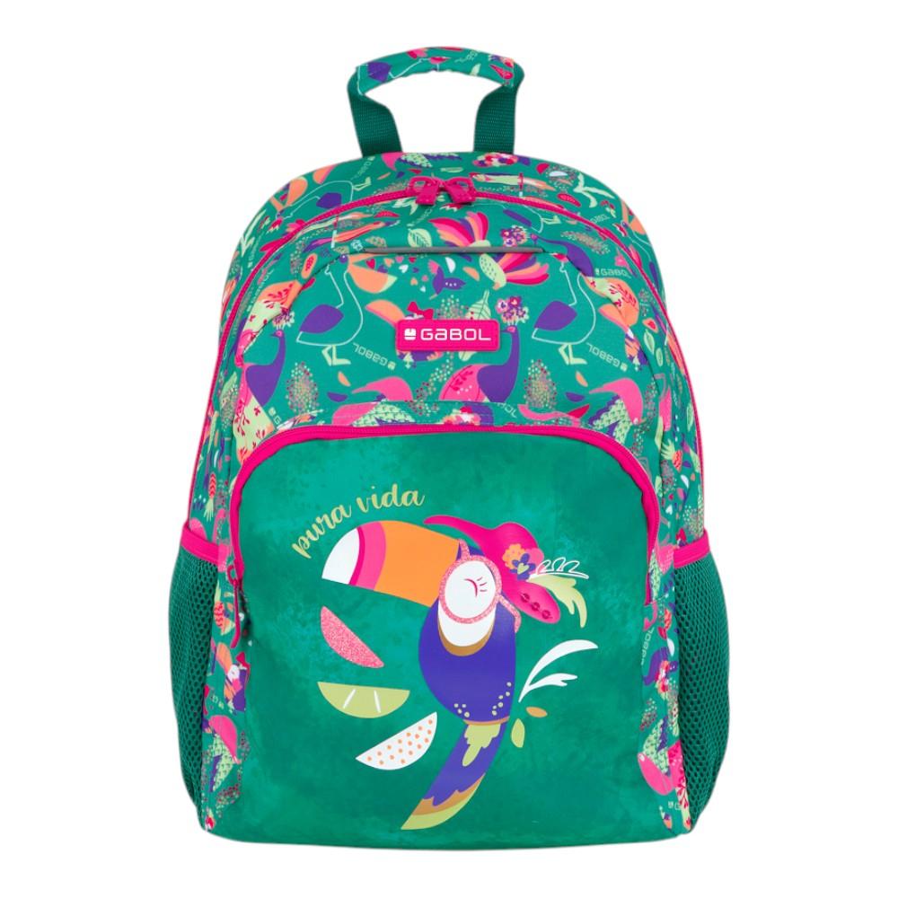 Mochila Escolar Gabol Vida Verde para Niña 1º y 2º de Primaria