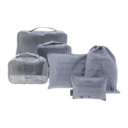 Set 6 Organizadores Maleta Gris Viaje