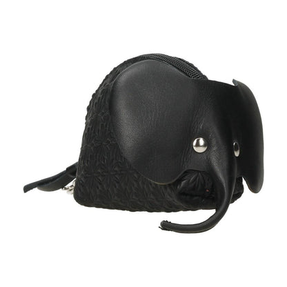 Monedero de Piel Elefante Mujer Negro