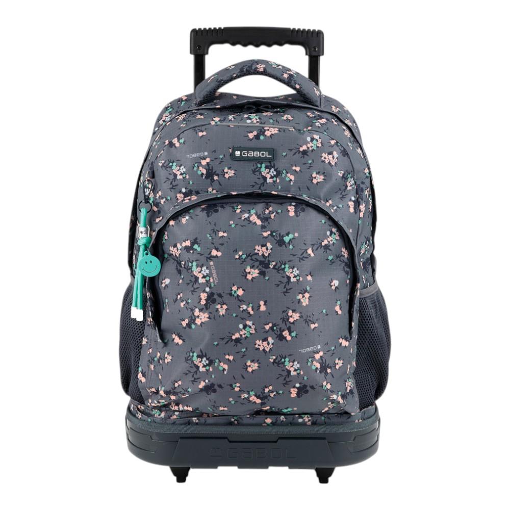 Mochila Escolar con Carro Desmontable Gabol Secret Gris para Niña