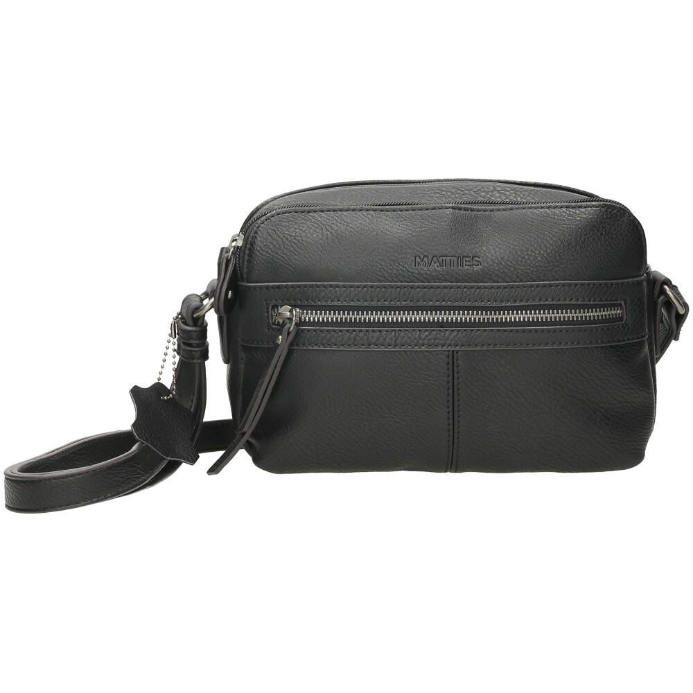 Bolso Bandolera Matties Classic Negro con Cremalleras