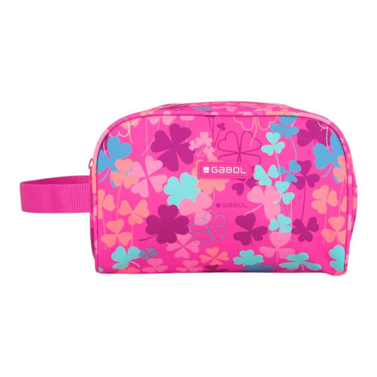 Neceser Escolar Gabol Clover Fucsia Estampado para Niña
