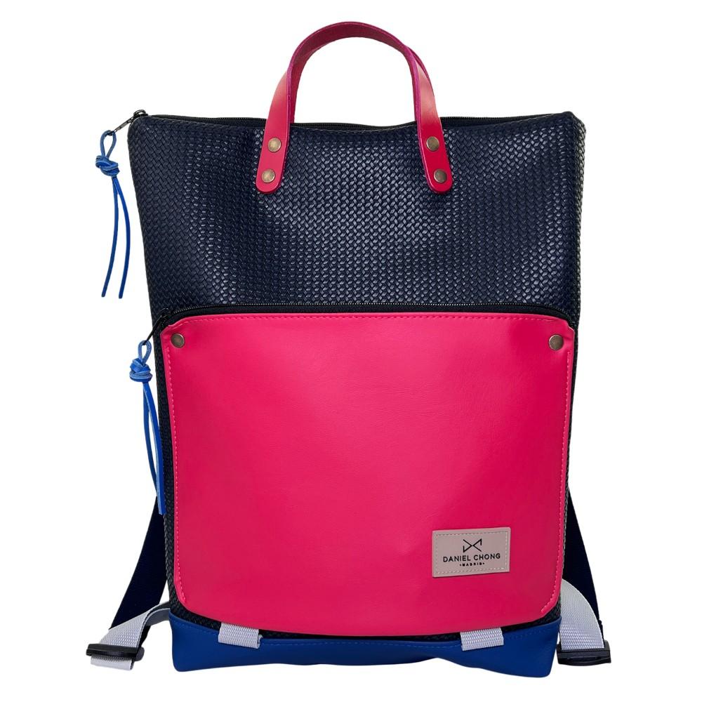 Luisipo Mochila Book Holder Rattan Impermeable DZ Marino y Fucsia