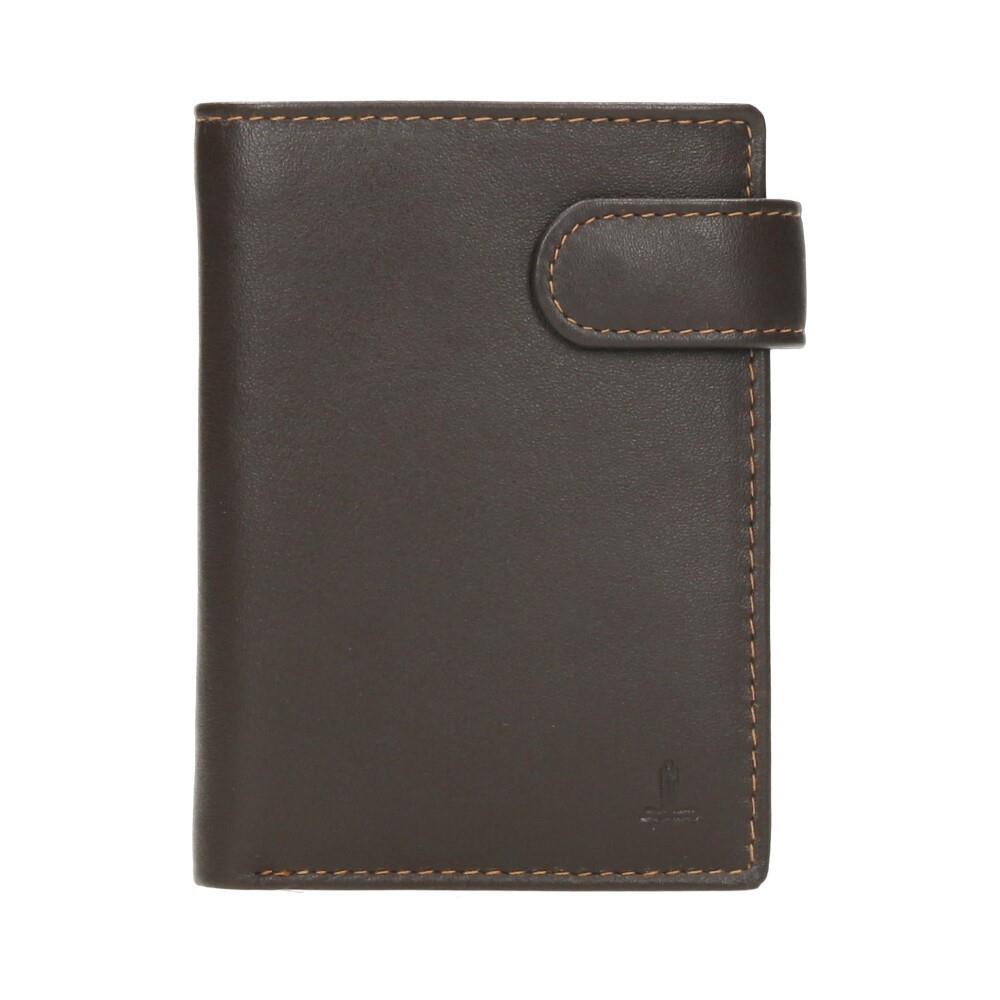 Cartera de Piel Vertical J.L. Piel Clasic Marrón con RFID y Porta DNI Extraíble