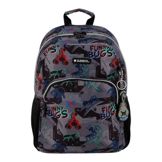Mochila Escolar Pequeña Gabol Bugs Gris para 1º y 2º de Primaria