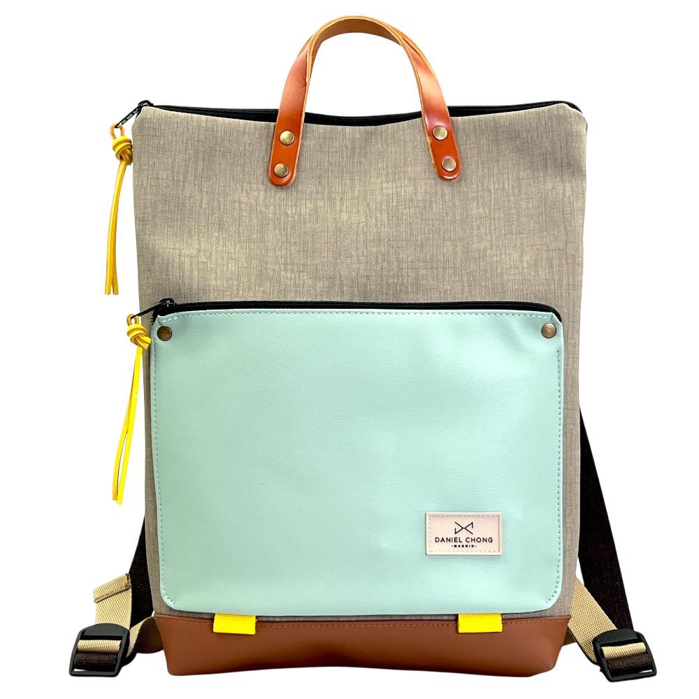 Mochila Book Holder Iconic Impermeable DZ Marrón y Agua Marina