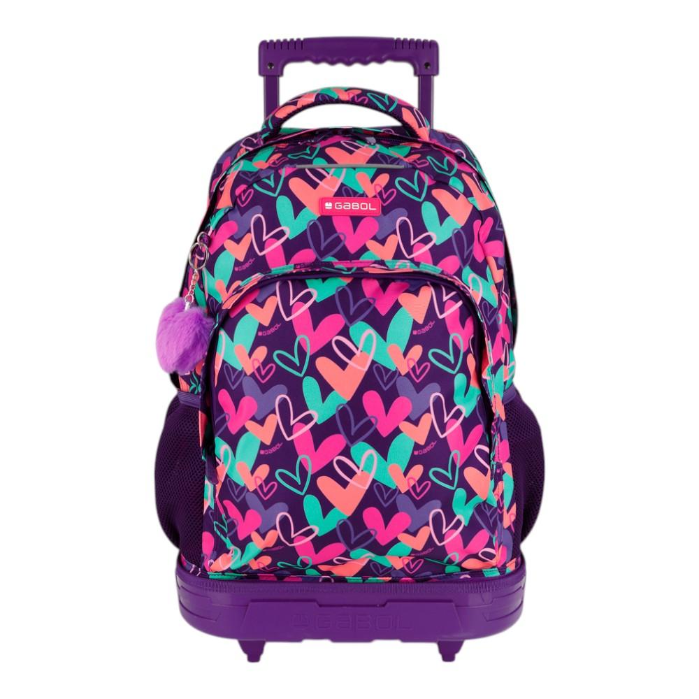 Mochila Escolar con Carro Desmontable Gabol Kokoro Fucsia para Niña