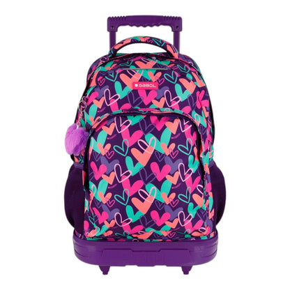 Mochila Escolar con Carro Desmontable Gabol Kokoro Fucsia para Niña