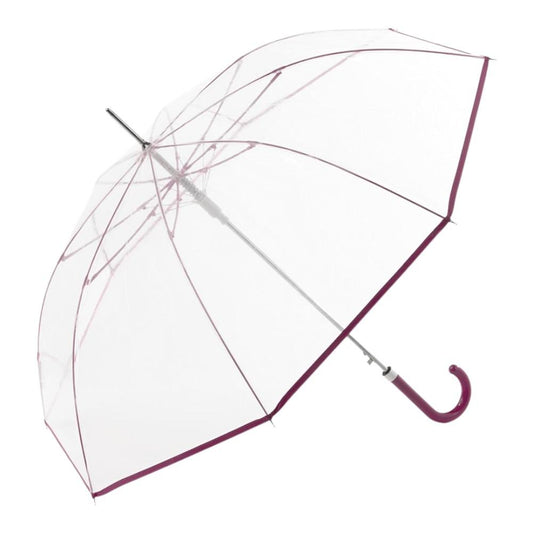 Paraguas Transparente Mujer Largo C-Collection Bright Burgundy