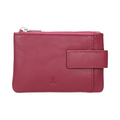 Monedero de Piel para Mujer J.L. Piel con Tarjetero y Llavero - Fucsia