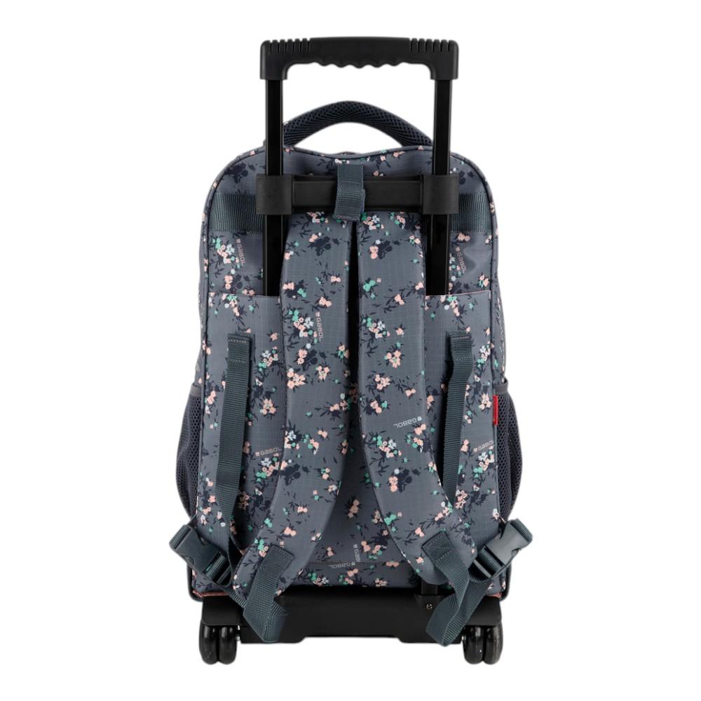Mochila Escolar con Carro Desmontable Gabol Secret Gris para Niña