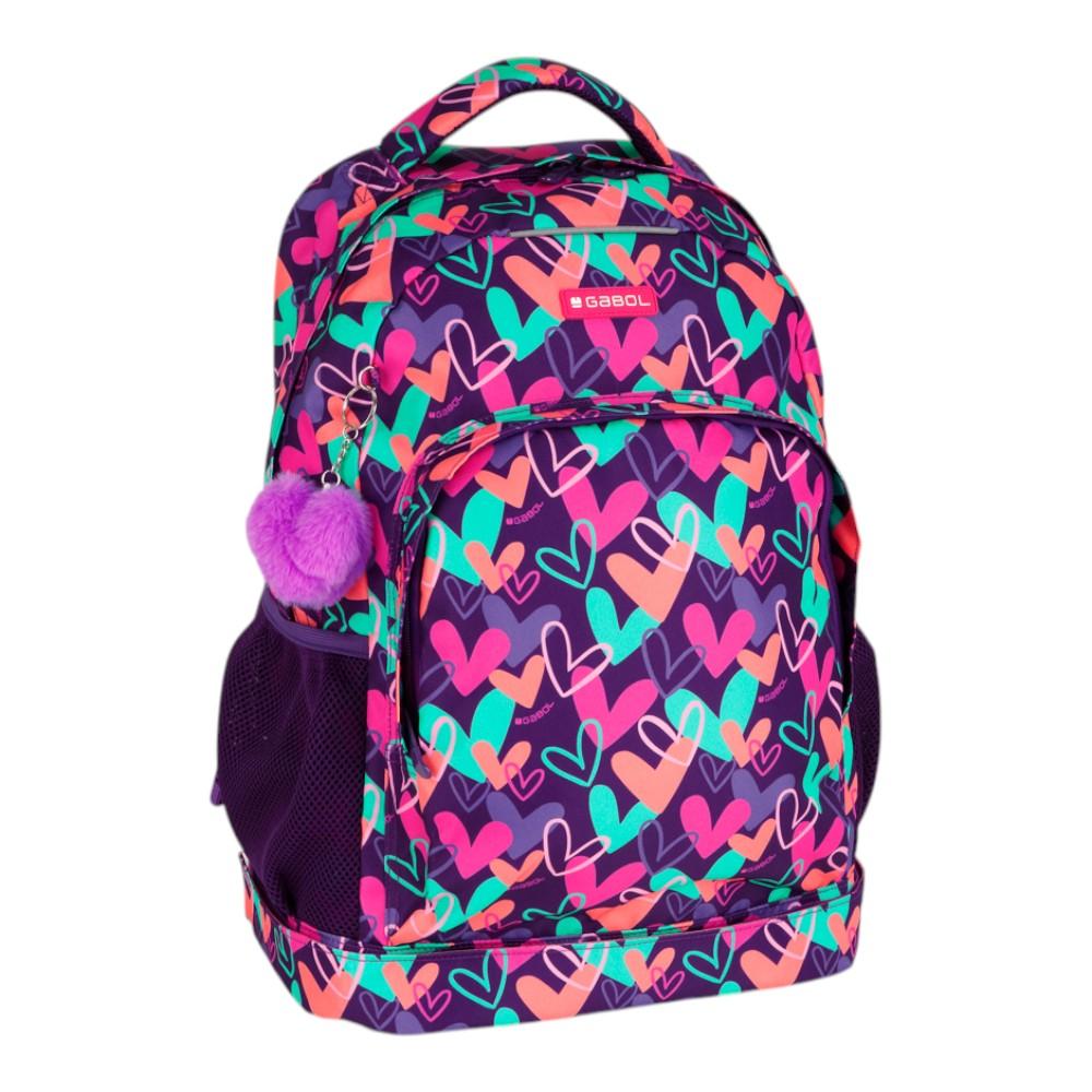 Mochila Escolar con Carro Desmontable Gabol Kokoro Fucsia para Niña