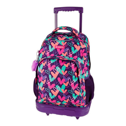 Mochila Escolar con Carro Desmontable Gabol Kokoro Fucsia para Niña