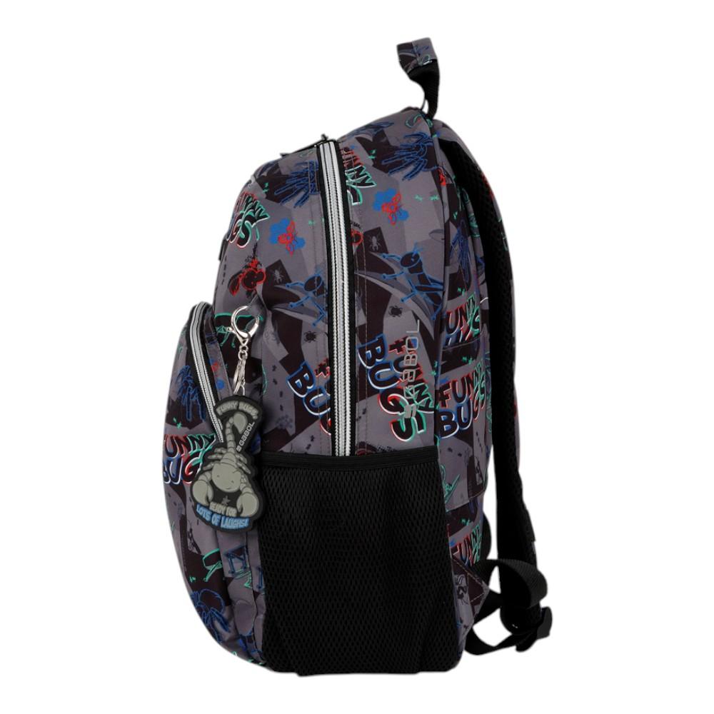Mochila Escolar Pequeña Gabol Bugs Gris para 1º y 2º de Primaria