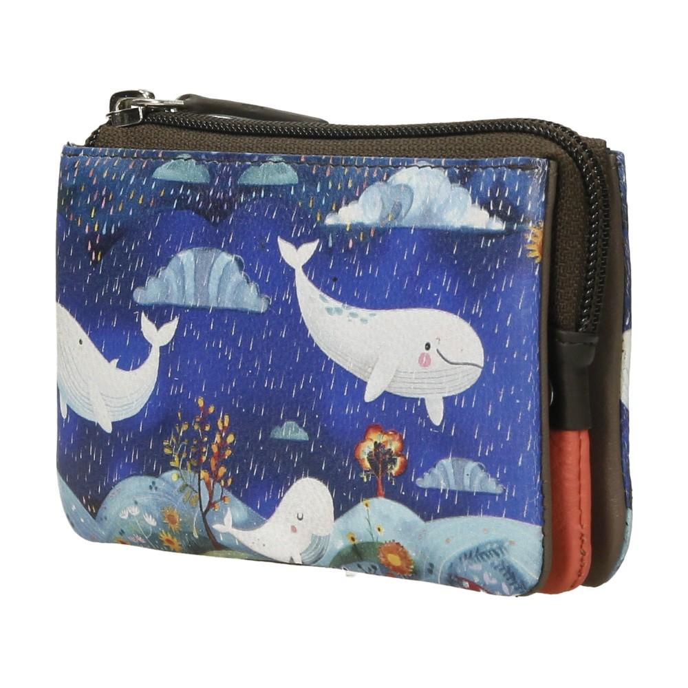 Monedero De Piel Triple Peces Belomnte