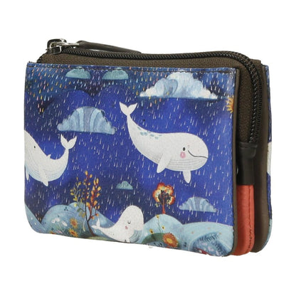 Monedero De Piel Triple Peces Belomnte