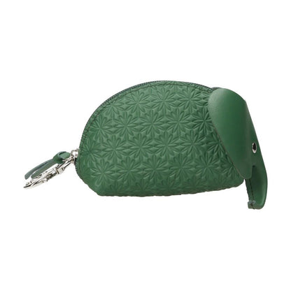 Monedero de Piel Elefante Mujer Verde Liso