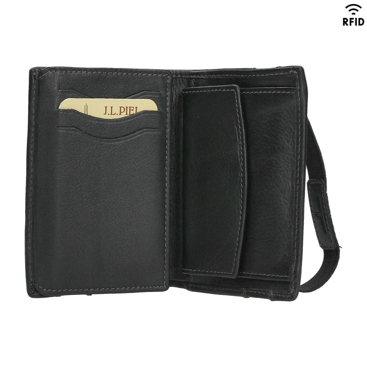 Leather Wallet with Rubber JL