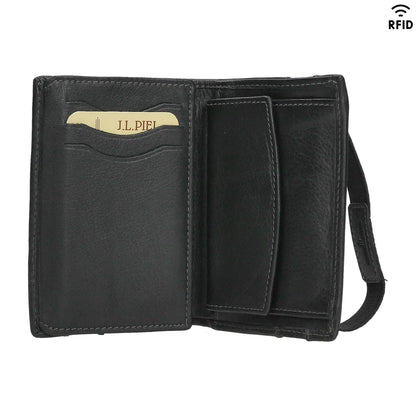 Leather Wallet with Rubber JL