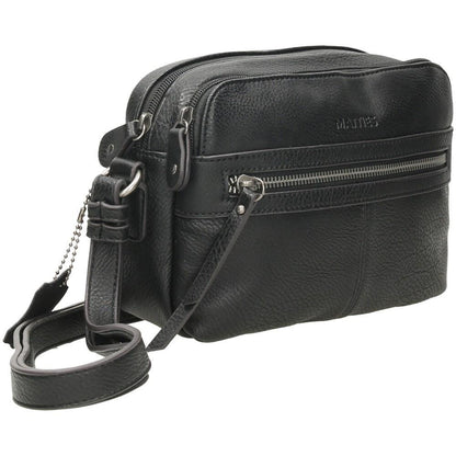 Bolso Bandolera Matties Classic Negro con Cremalleras
