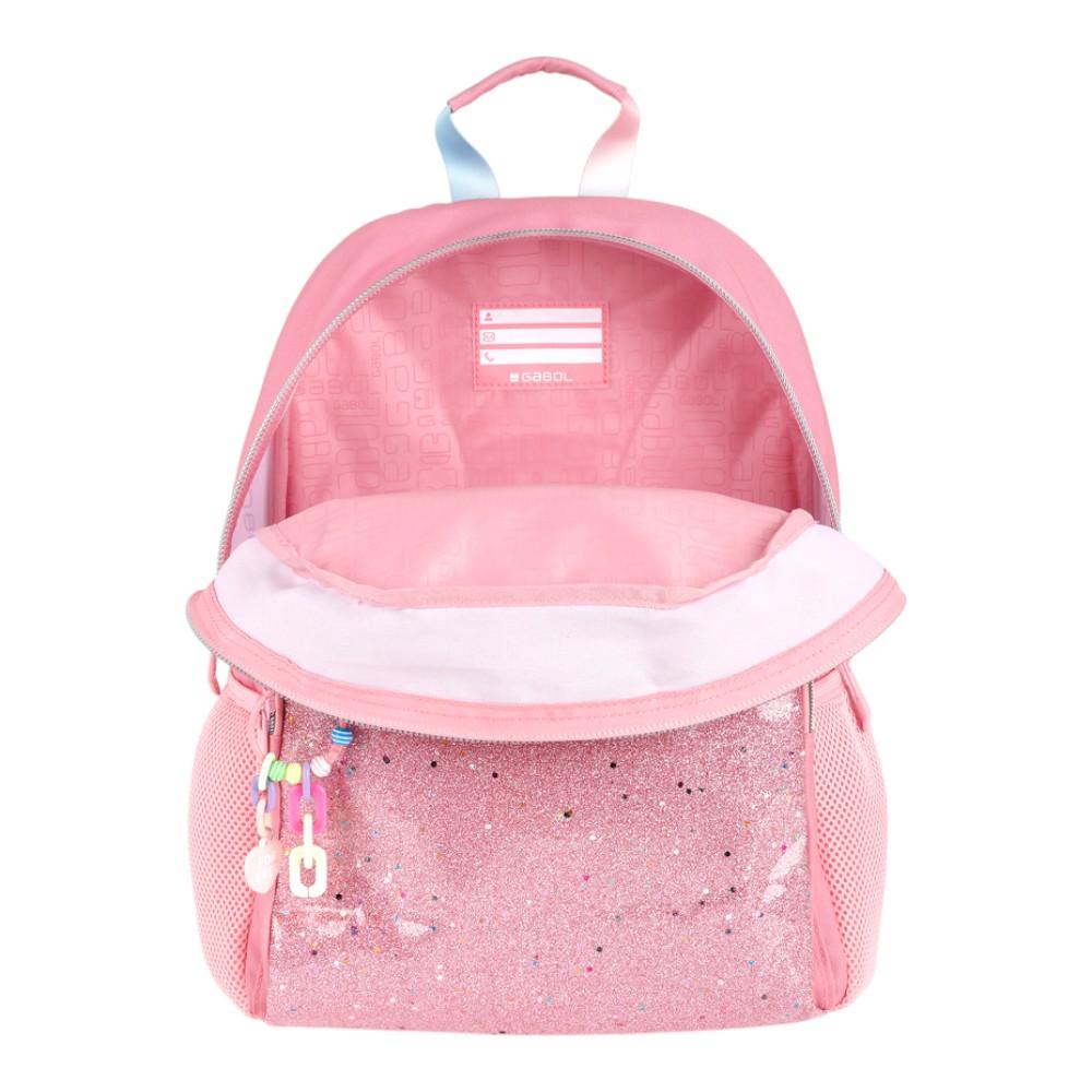 Mochila Escolar Gabol Glam Rosa Palo con Glitter para Niña 1º y 2º Primaria