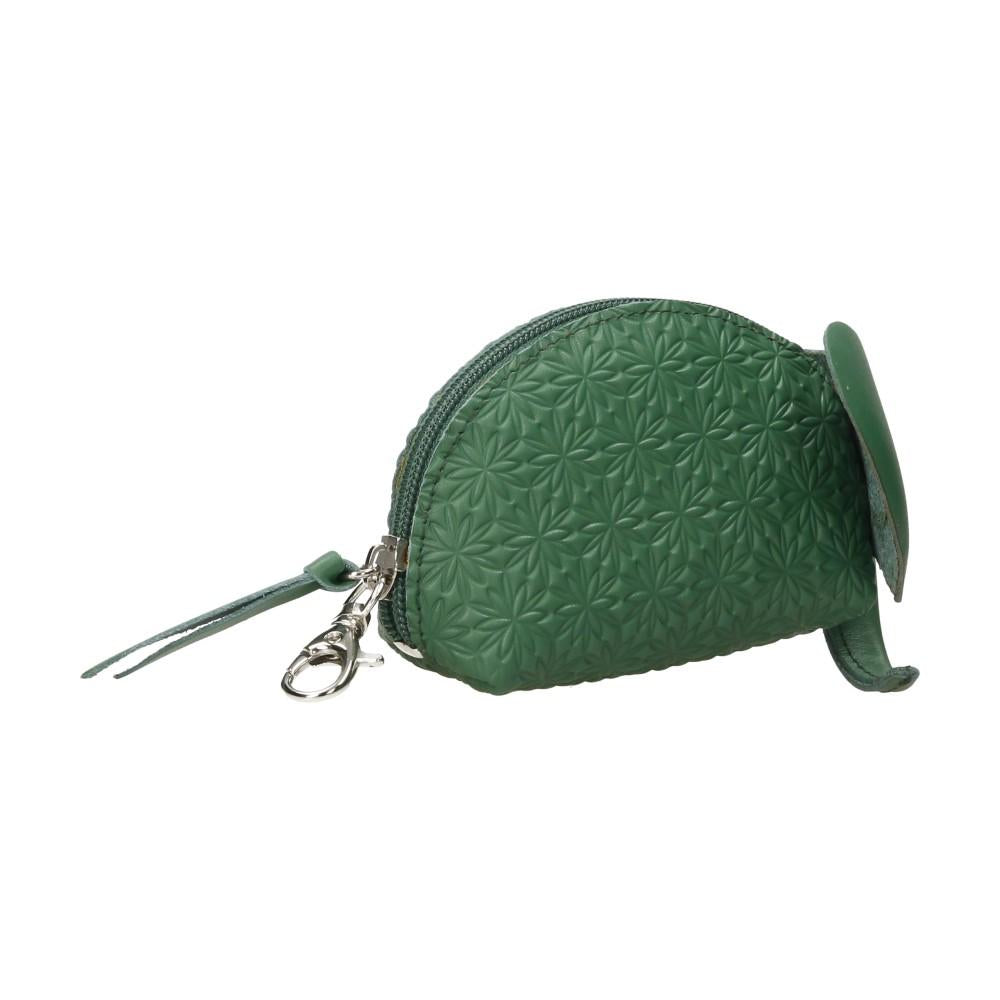 Monedero de Piel Elefante Mujer Verde Liso