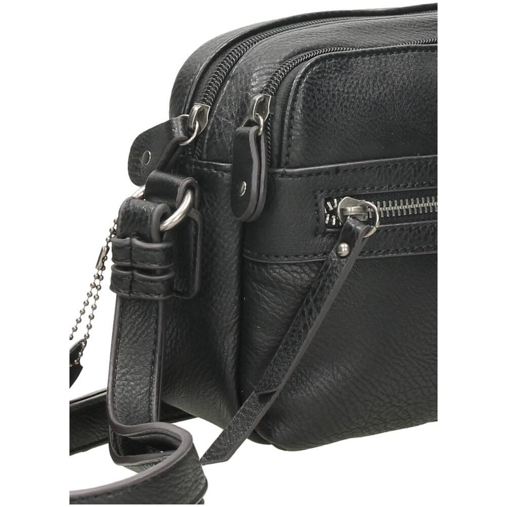 Bolso Bandolera Matties Classic Negro con Cremalleras