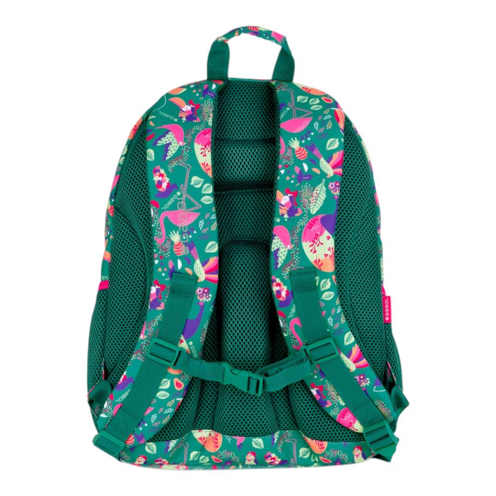 Mochila Escolar Gabol Vida Verde Estampada 3 Compartimentos