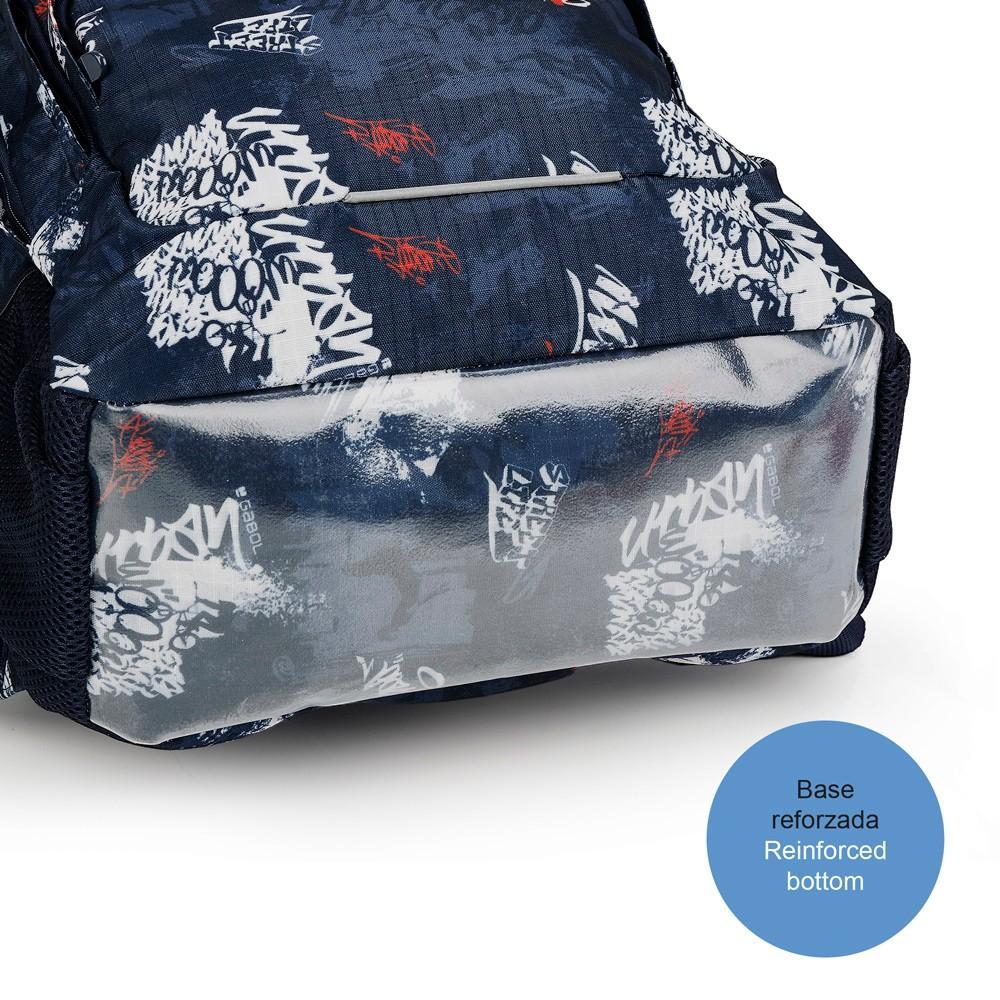 Mochila Escolar Gabol Dash Azul Marino Estampada 15,6"