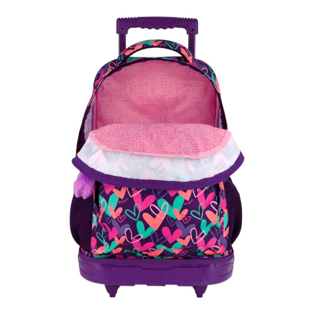 Mochila Escolar con Carro Desmontable Gabol Kokoro Fucsia para Niña