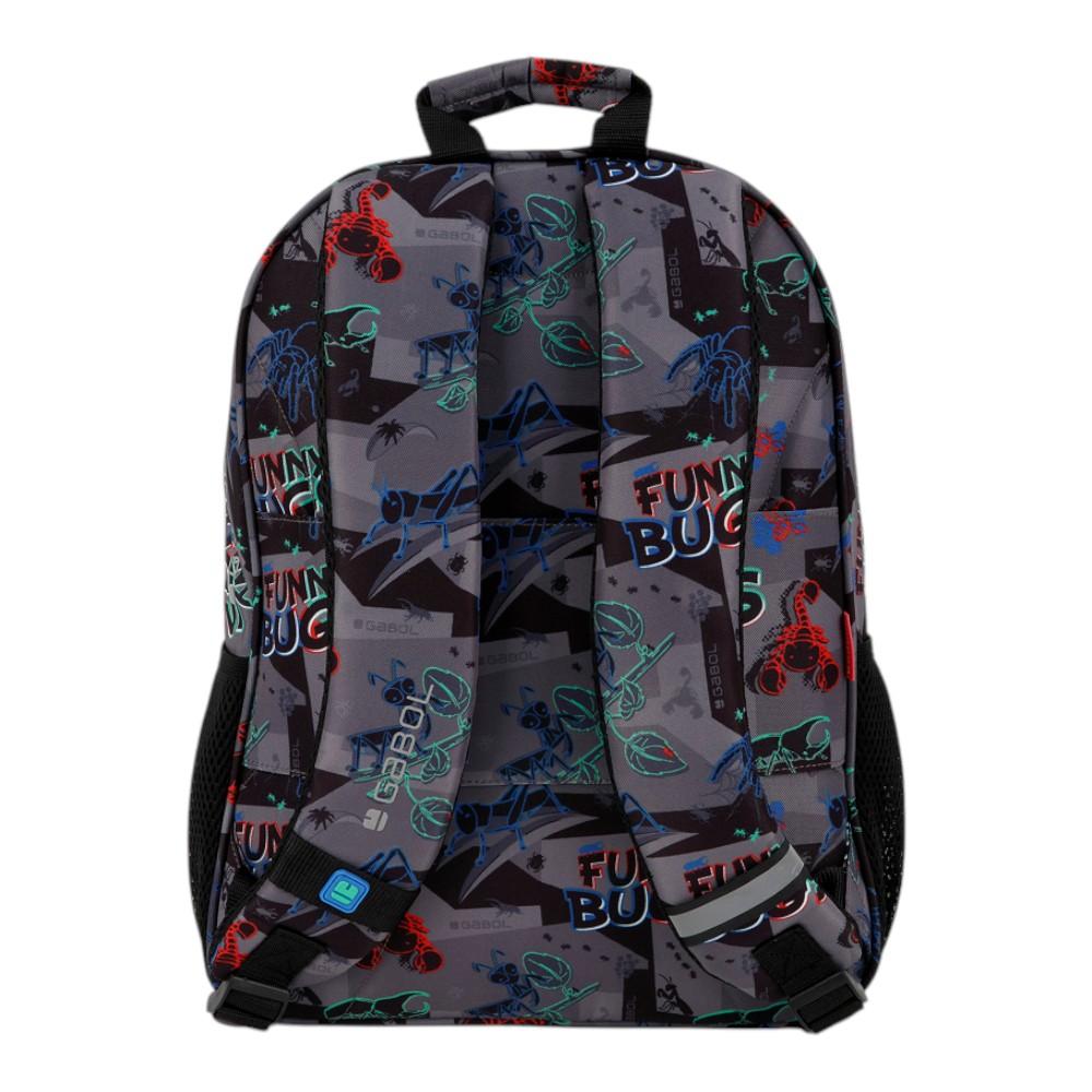 Mochila Escolar Pequeña Gabol Bugs Gris para 1º y 2º de Primaria