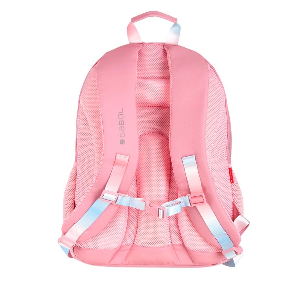 Mochila Escolar Gabol Glam Rosa con Glitter 3 Compartimentos