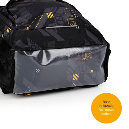 Mochila Escolar Gabol Byte Negra 3 Compartimentos
