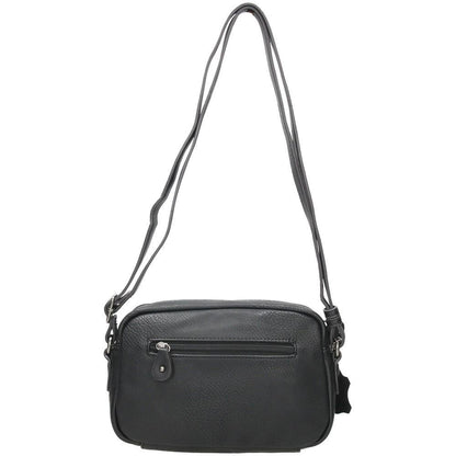 Bolso Bandolera Matties Classic Negro con Cremalleras