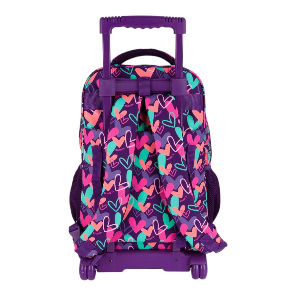 Mochila Escolar con Carro Desmontable Gabol Kokoro Fucsia para Niña