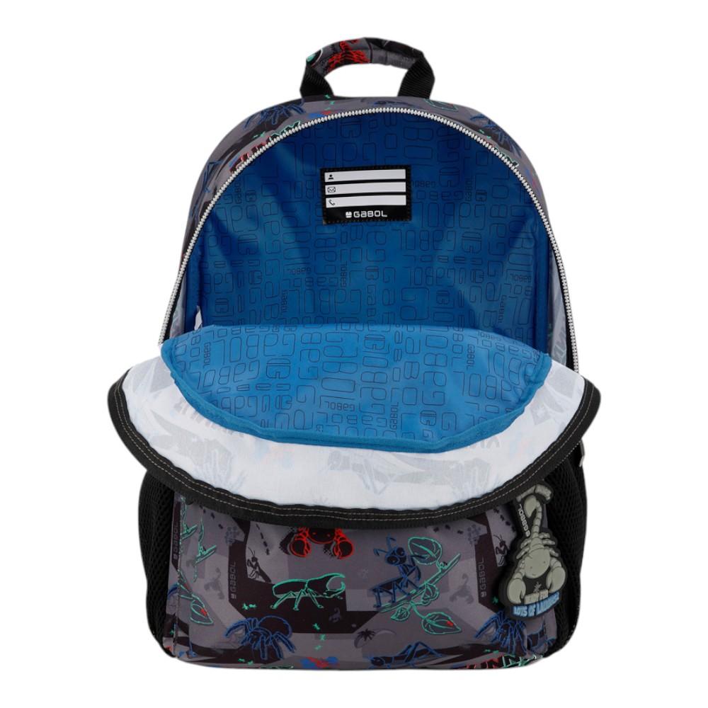 Mochila Escolar Pequeña Gabol Bugs Gris para 1º y 2º de Primaria
