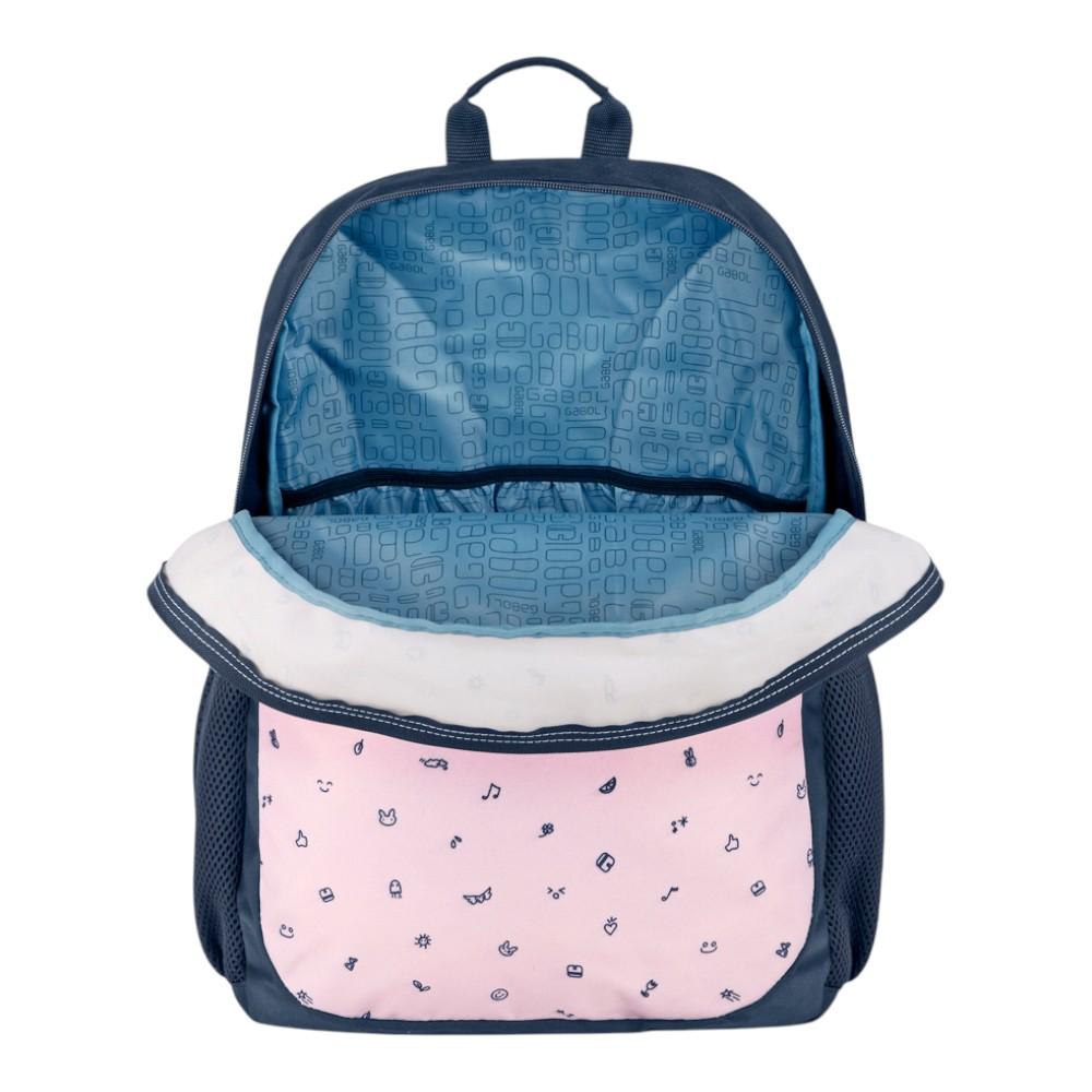 Mochila Escolar Gabol Icon Rosa Adaptable a Carro 2 Compartimentos