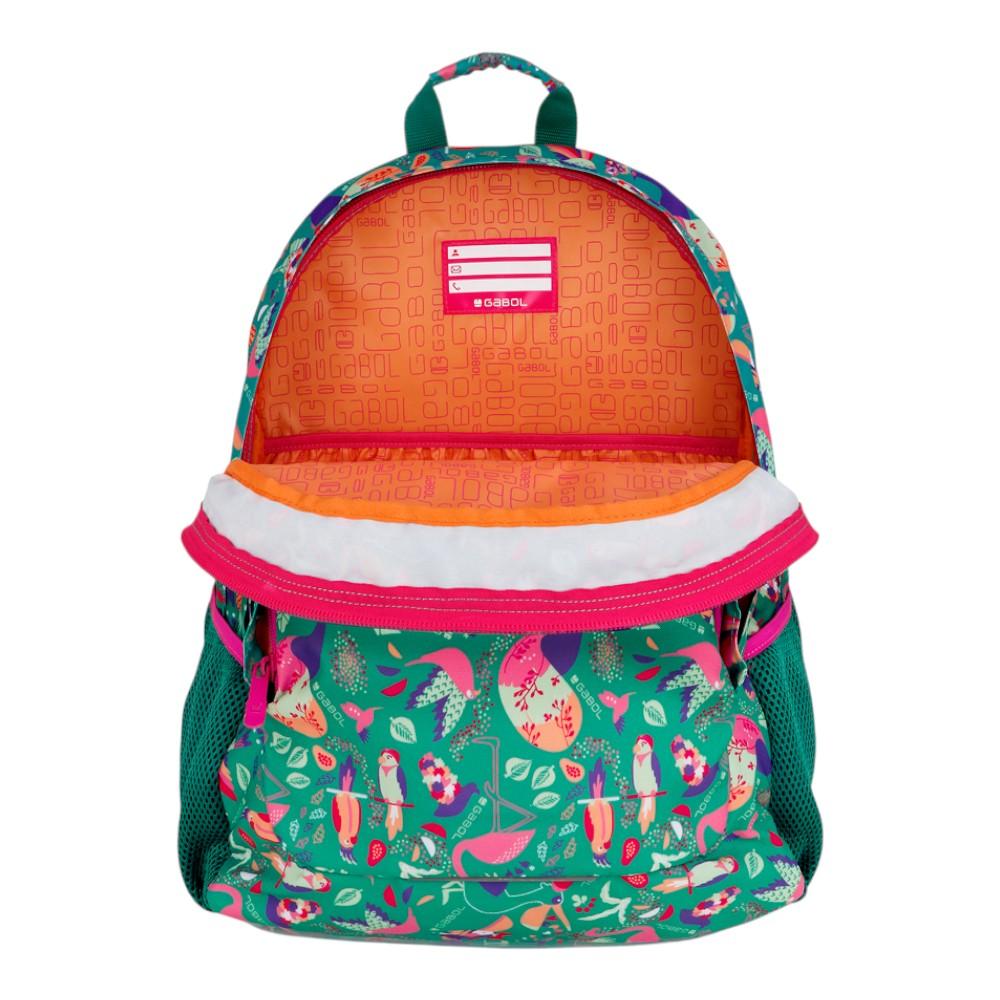 Mochila Escolar Gabol Vida Verde Estampada 3 Compartimentos