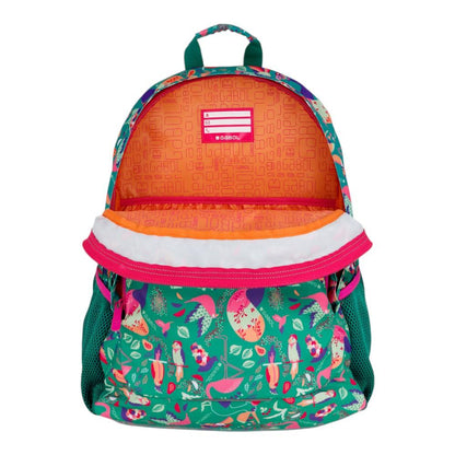 Mochila Escolar Gabol Vida Verde Estampada 3 Compartimentos